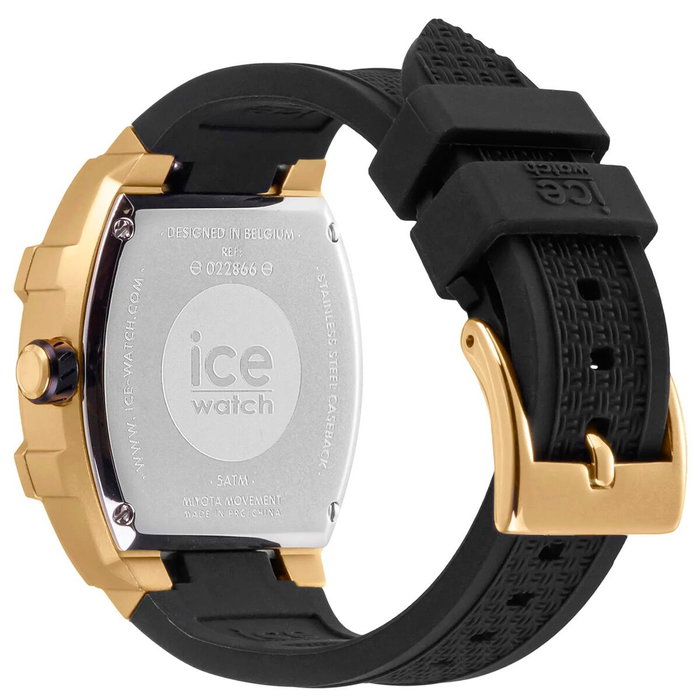 Ice Reloj 022866 avec boîtier doré et bracelet noir