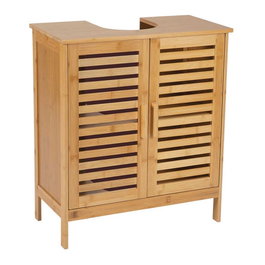 Andrea House Meuble sous lavabo bambou 60 x 30 x 62 cm avec vide sanitaire 20 x 22 cm