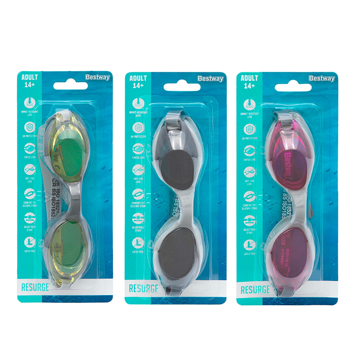 Bestway 21051 Lunettes de Natation Anti-Buée pour Adultes Silicone, Assorti 14 Ans et + Piscine & Plage Bestway 21051 Lunettes de Natation Anti-Buée pour Adultes Silicone, Assorti 14 Ans et + Piscine & Plage