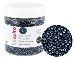 Innspiro Rocaille de verre ronde éclat métallique irisé titane 2,3 mm 120g