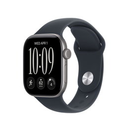 Apple Watch Series 12 GPS 42 mm Aluminium Gris Sidéral avec Bracelet Sport Bleu Marine S/M