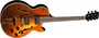 EKO Guitare Électrique Hollowbody Jazz Single Cut Gold - Micros Humbucker, Finition Brillante, Sunburst