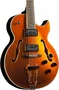 EKO Guitare Électrique Hollowbody Jazz Single Cut Gold - Micros Humbucker, Finition Brillante, Sunburst