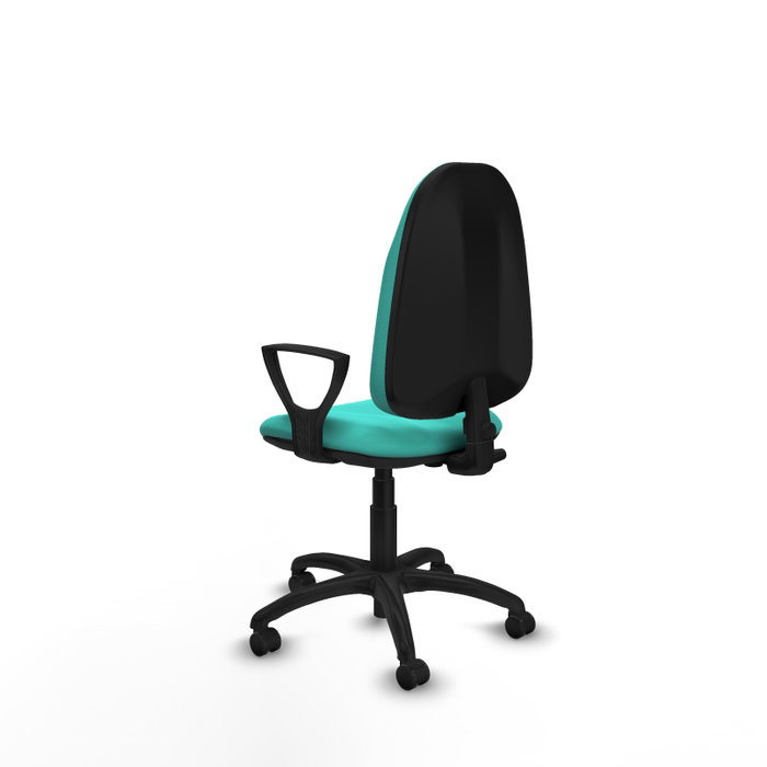 PIQUERAS Y CRESPO Chaise de bureau Algarra, similicuir turquoise, accoudoirs fixes