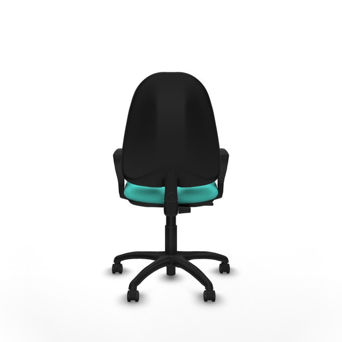 PIQUERAS Y CRESPO Chaise de bureau Algarra, similicuir turquoise, accoudoirs fixes