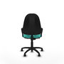 PIQUERAS Y CRESPO Chaise de bureau Algarra, similicuir turquoise, accoudoirs fixes