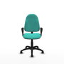PIQUERAS Y CRESPO Chaise de bureau Algarra, similicuir turquoise, accoudoirs fixes