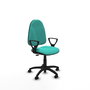 PIQUERAS Y CRESPO Chaise de bureau Algarra, similicuir turquoise, accoudoirs fixes