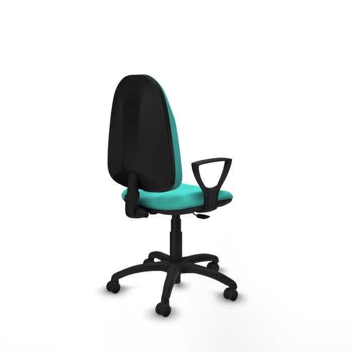PIQUERAS Y CRESPO Chaise de bureau Algarra, similicuir turquoise, accoudoirs fixes