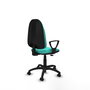 PIQUERAS Y CRESPO Chaise de bureau Algarra, similicuir turquoise, accoudoirs fixes