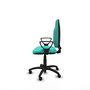 PIQUERAS Y CRESPO Chaise de bureau Algarra, similicuir turquoise, accoudoirs fixes