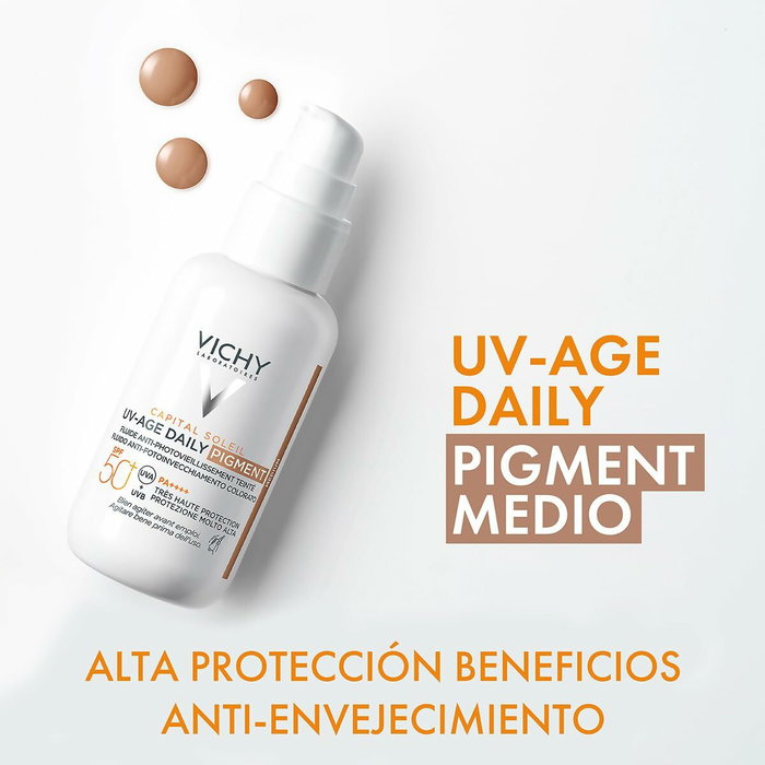 Vichy Capital Soleil UV Age Fluide Solaire Quotidien Teinte Moyenne SPF 50+ 40 ml