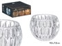 GIFTDECOR Porte-bougie en verre diamant transparent 9x7x9 cm (Set de 16)