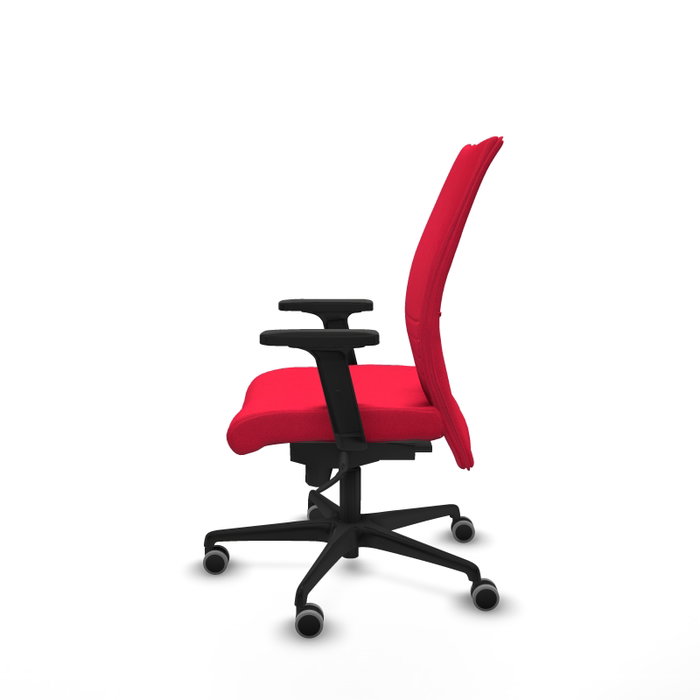 Piqueras Y Crespo Silla Albacete confidente, mécanisme Sincro, tissu rouge, accoudoirs 2D