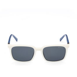 Guess Gafas GU9236 24V Lunettes de soleil enfant rectangulaires blanches avec cristaux bleus, 135mm