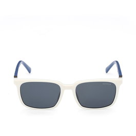 Guess Gafas GU9236 24V Lunettes de soleil enfant rectangulaires blanches avec cristaux bleus, 135mm