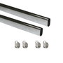 Emuca Lot de 2 rails ovales pour armoires 30x15mm, 0.75m, Chromé