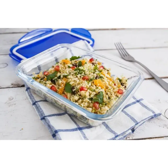 Pyrex Cook & Go - Lot de 3 Lunch Box en verre hermétique 0.8 L - Résiste au four, au congélateur (-40°C à +350°C) - Sans BPA