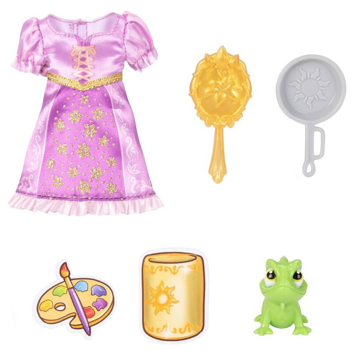 JAKKS PACIFIC - Poupée articulée Rapunzel Disney avec accessoires, 15 cm