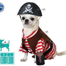 Déguisement Pour Chien Pirate Taille M Rouge - Costume Polyester Pour Animal de Compagnie