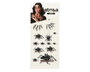 Tatouages faciaux et corporels d'araignées et de toiles d'araignée noir brillant