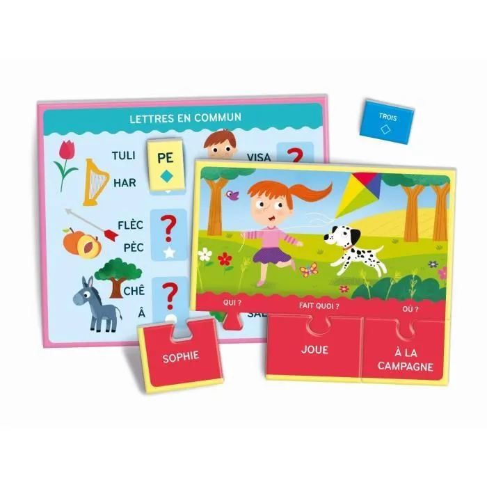 Clementoni Coffret Jeux de lecture - Jeux d'association et reconnaissance visuelle pour apprendre à lire - Dès 4 ans - Éducatif