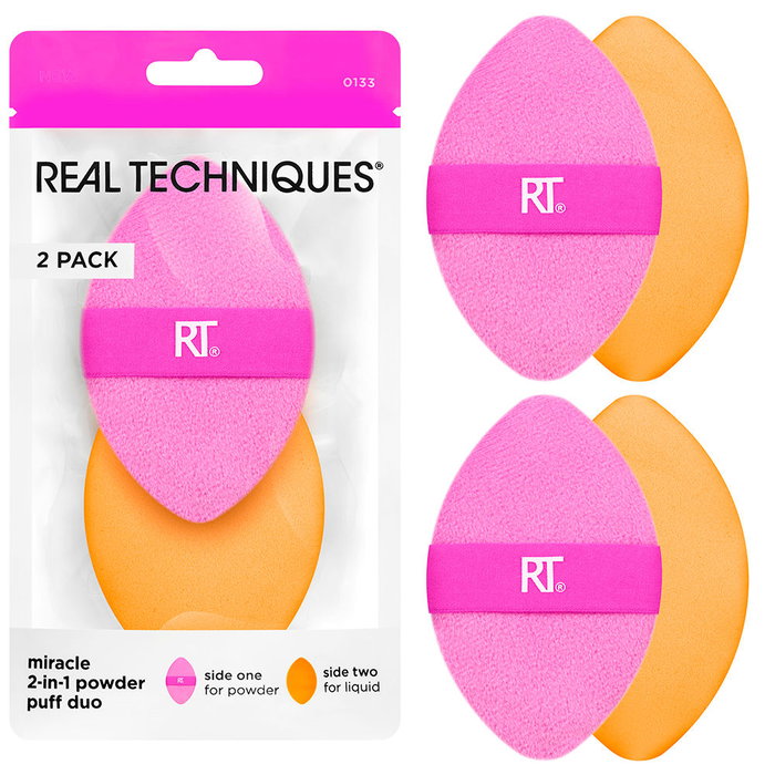 Real Techniques MIRACLE 2 IN 1 powder puff duo 2 u