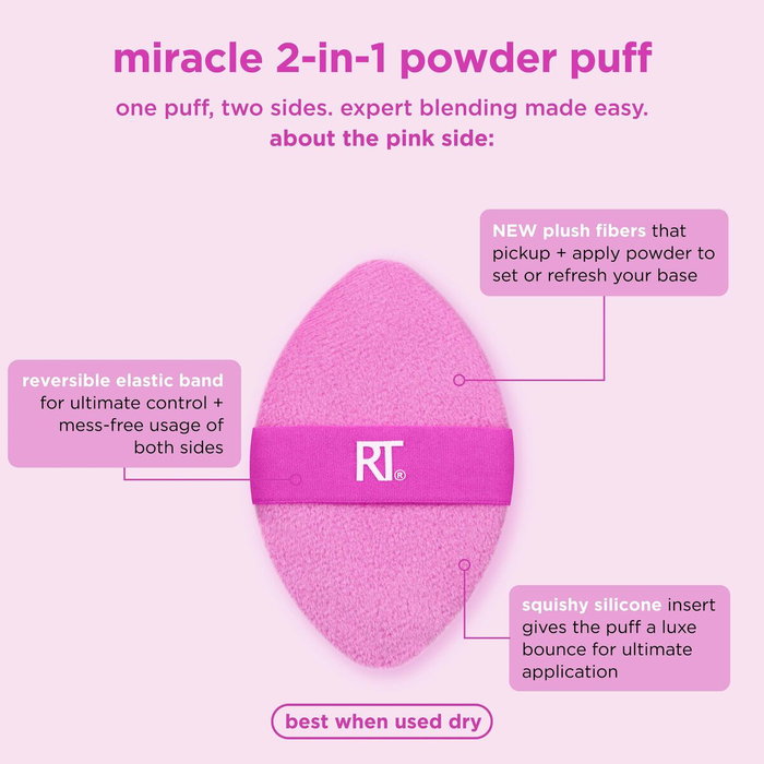 Real Techniques MIRACLE 2 IN 1 powder puff duo 2 u