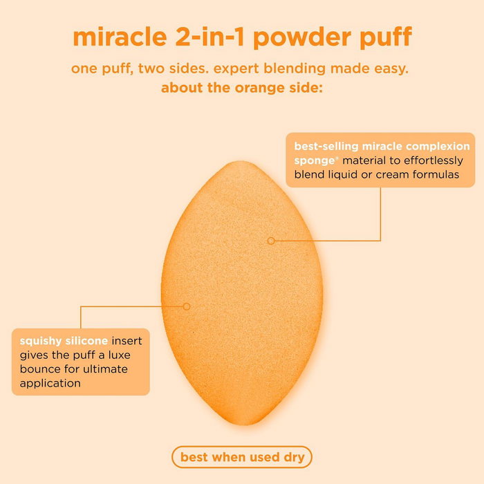Real Techniques MIRACLE 2 IN 1 powder puff duo 2 u