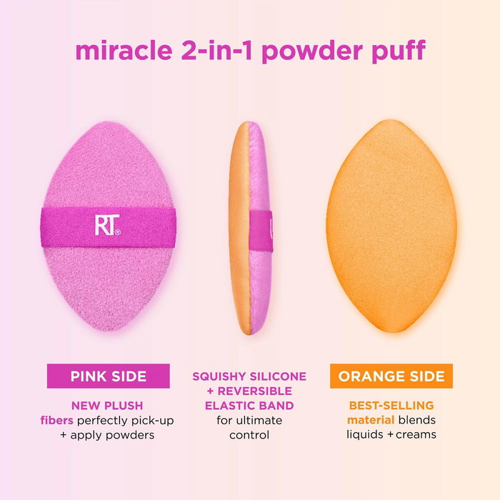 Real Techniques MIRACLE 2 IN 1 powder puff duo 2 u
