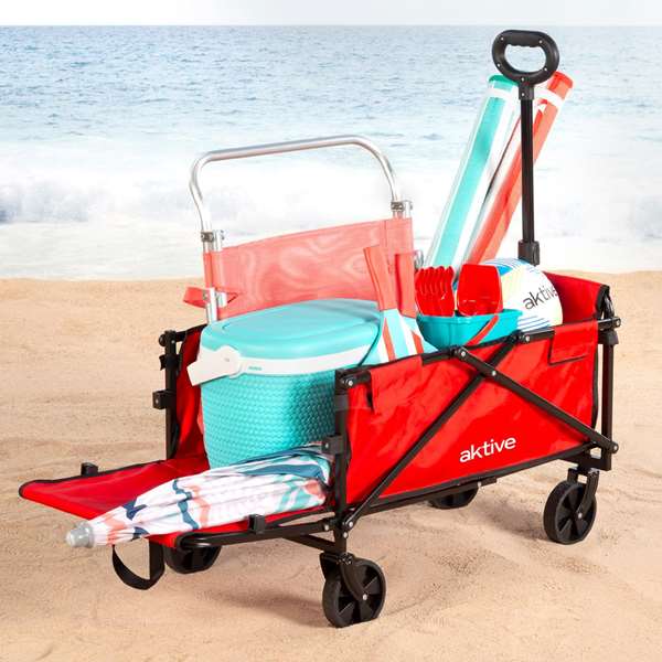 Color Baby Aktive-Carro Chariot Portatif Plage/Camping avec Porte 73x44x93cm