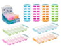 Leknes Cubitera Rectangulaire en Plastique 24.5 x 11.8 x 2.8 cm - Assortiment de Couleurs Bleu, Fushia, Orange, Vert, Jaune (Set de 48)