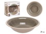 Vessia Assiette Creuse Gres Gris Bord 21 cm (Set de 36)