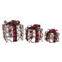 Décoration lumineuse DKD Home Decor Noir Rouge Argenté Paillettes LED 25 x 25 x 30 cm (3 Pièces)