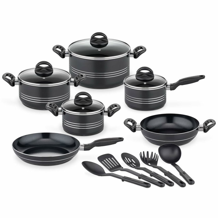 GSW Batterie de cuisine MILANO NERO 15 pièces Noir GSW Batterie de cuisine MILANO NERO 15 pièces Noir