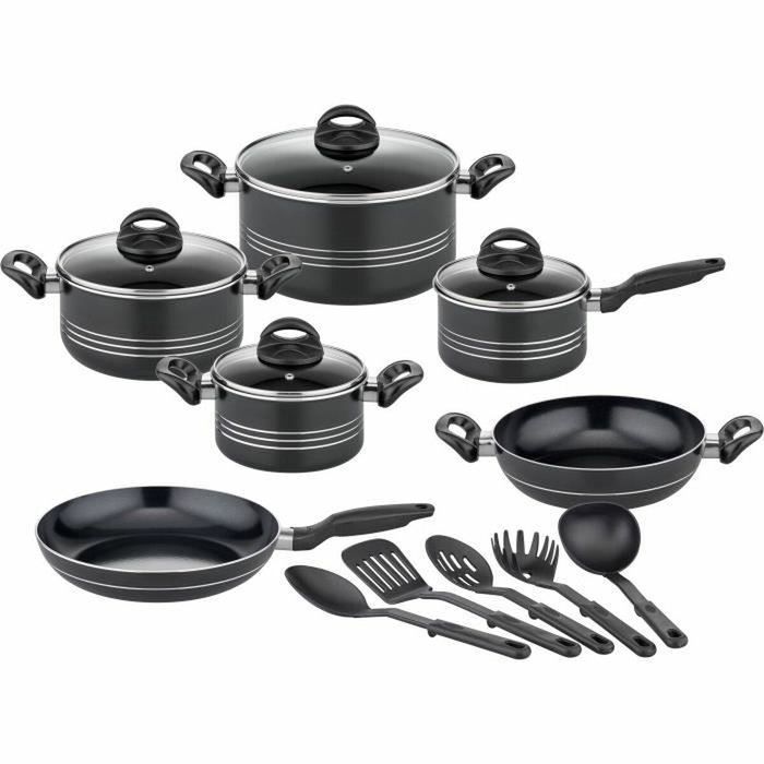 GSW Batterie de cuisine MILANO NERO 15 pièces Noir GSW Batterie de cuisine MILANO NERO 15 pièces Noir