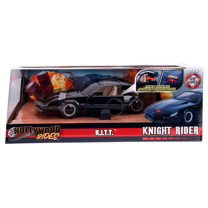 Smoby Coche fantastique Kitt métallique avec lumière échelle 1:24 30x15x11 cm - Réf. Kitt