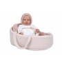 Arias Poupée Bébé Elgance Andie Rosa 40 cm avec Couffin et Mécanisme de Pleurs