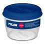 Milan Nata 624 Boîte hermétique ronde Tritan transparente bleue 500 ml