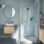 GROHE Colonne de douche GROHE Vitalio Comfort 250 avec inverseur manuel, économie d'eau, tête de douche 25 cm à 2 jets et pommeau, chromé - 26698001