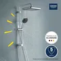 GROHE Colonne de douche GROHE Vitalio Comfort 250 avec inverseur manuel, économie d'eau, tête de douche 25 cm à 2 jets et pommeau, chromé - 26698001