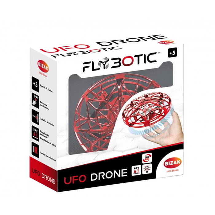 Bizak Drone Flybotic Ufo – Drone à pilotage gestuel avec capteurs de mouvement et détection d'obstacles Bizak Drone Flybotic Ufo – Drone à pilotage gestuel avec capteurs de mouvement et détection d'obstacles