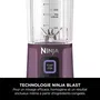Ninja Blast BC151EUPR, Blender Portable Sans Fil USB-C, Bol 530 ml, Autonomie 2h, Violet, Sans BPA, Mélangeur pour Smoothies et Glaces