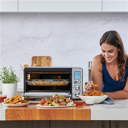 Sage SOV860BSS4EEU1 Four Multifonction et Friteuse à Air Smart avec Technologie Element iQ™, 10 Fonctions (Toast, Cuisson Lente, Pizza), Intérieur Éclairé, Super Convection