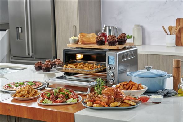 Sage SOV860BSS4EEU1 Four Multifonction et Friteuse à Air Smart avec Technologie Element iQ™, 10 Fonctions (Toast, Cuisson Lente, Pizza), Intérieur Éclairé, Super Convection