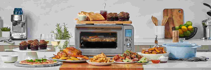 Sage SOV860BSS4EEU1 Four Multifonction et Friteuse à Air Smart avec Technologie Element iQ™, 10 Fonctions (Toast, Cuisson Lente, Pizza), Intérieur Éclairé, Super Convection