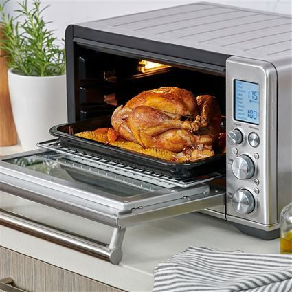 Sage SOV860BSS4EEU1 Four Multifonction et Friteuse à Air Smart avec Technologie Element iQ™, 10 Fonctions (Toast, Cuisson Lente, Pizza), Intérieur Éclairé, Super Convection