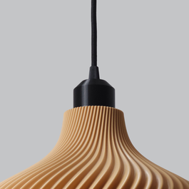 Daila Suspension Plafonnier Design Beige Noir Câble Noir Ajustable Ampoule LED E27