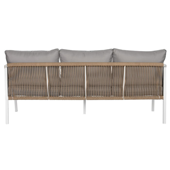 Ensemble Table avec 3 Sièges Home ESPRIT Blanc Naturel Gris clair 189 x 73 x 84 cm