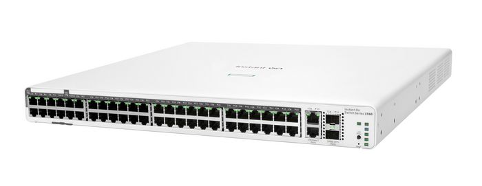Aruba Instant On 1960 Commutateur réseau Gigabit PoE+ 24 ports GbE, 4 ports 10GbE (2x 10GBase-T, 2x SFP+), alimentation 600W, gestion cloud ou locale